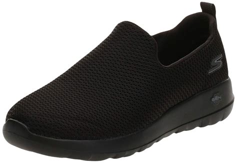 black slip on athletic shoes.